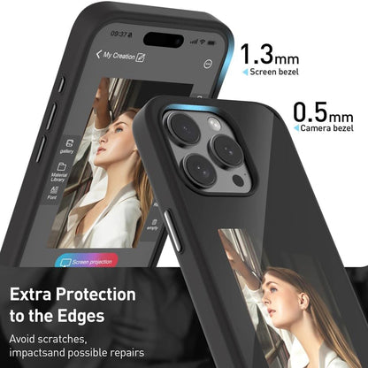 Futrola za Apple iPhone 15 Pro, Techsuit, SmartScreen NFC, Crna