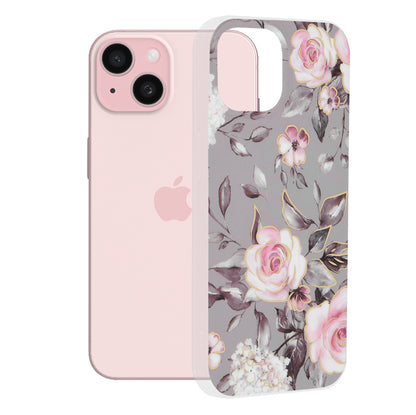 Futrola za Apple iPhone 15, Techsuit, Marble, Siva