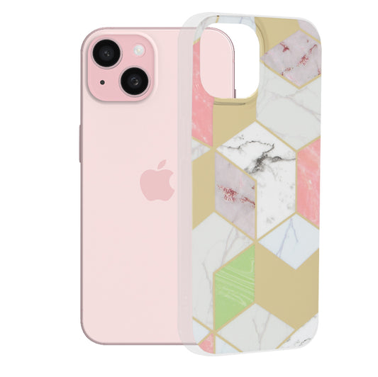 Futrola za Apple iPhone 15, Techsuit, Marble, Ljubičasta