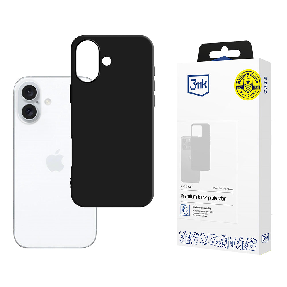 Futrola za Apple iPhone 16, 3MK, Crna Mat