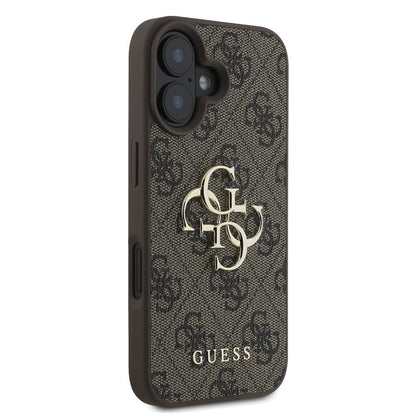Futrola za Apple iPhone 16, Guess, 4G Big Logo, Braon