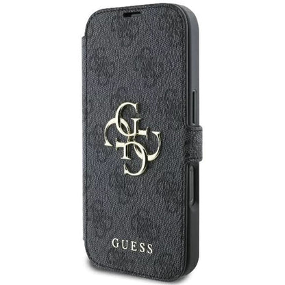 Futrola za Apple iPhone 16, Guess, 4G Book, Crna