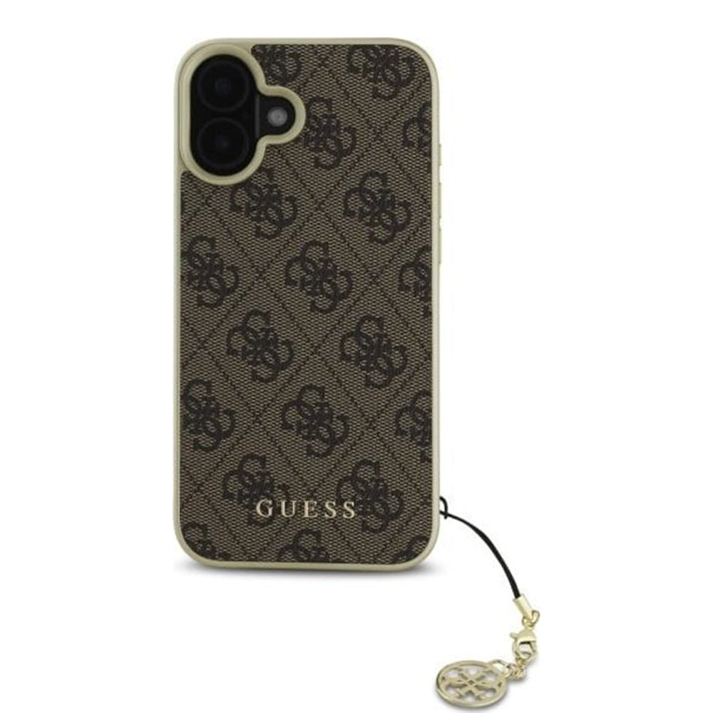 Futrola za Apple iPhone 16, Guess, 4G Charm, Braon