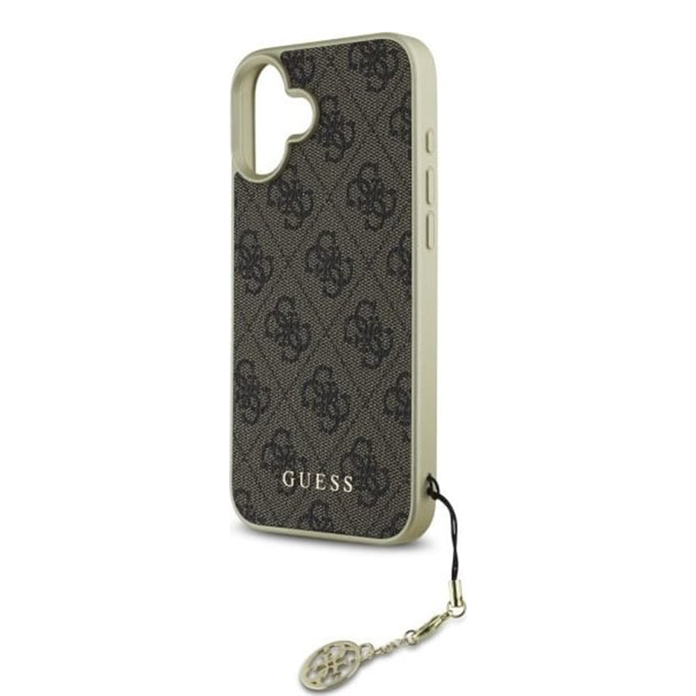 Futrola za Apple iPhone 16, Guess, 4G Charm, Braon
