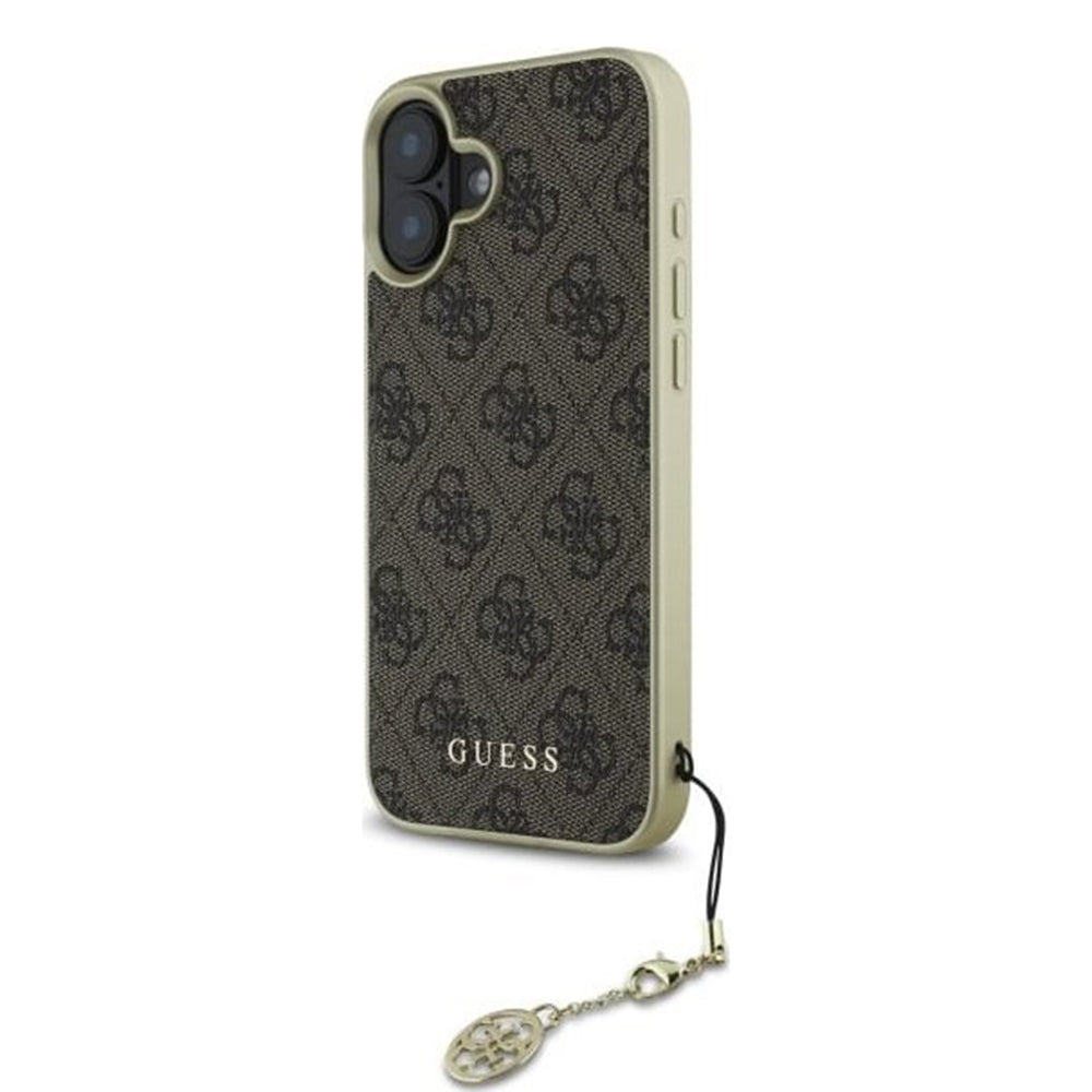 Futrola za Apple iPhone 16, Guess, 4G Charm, Braon