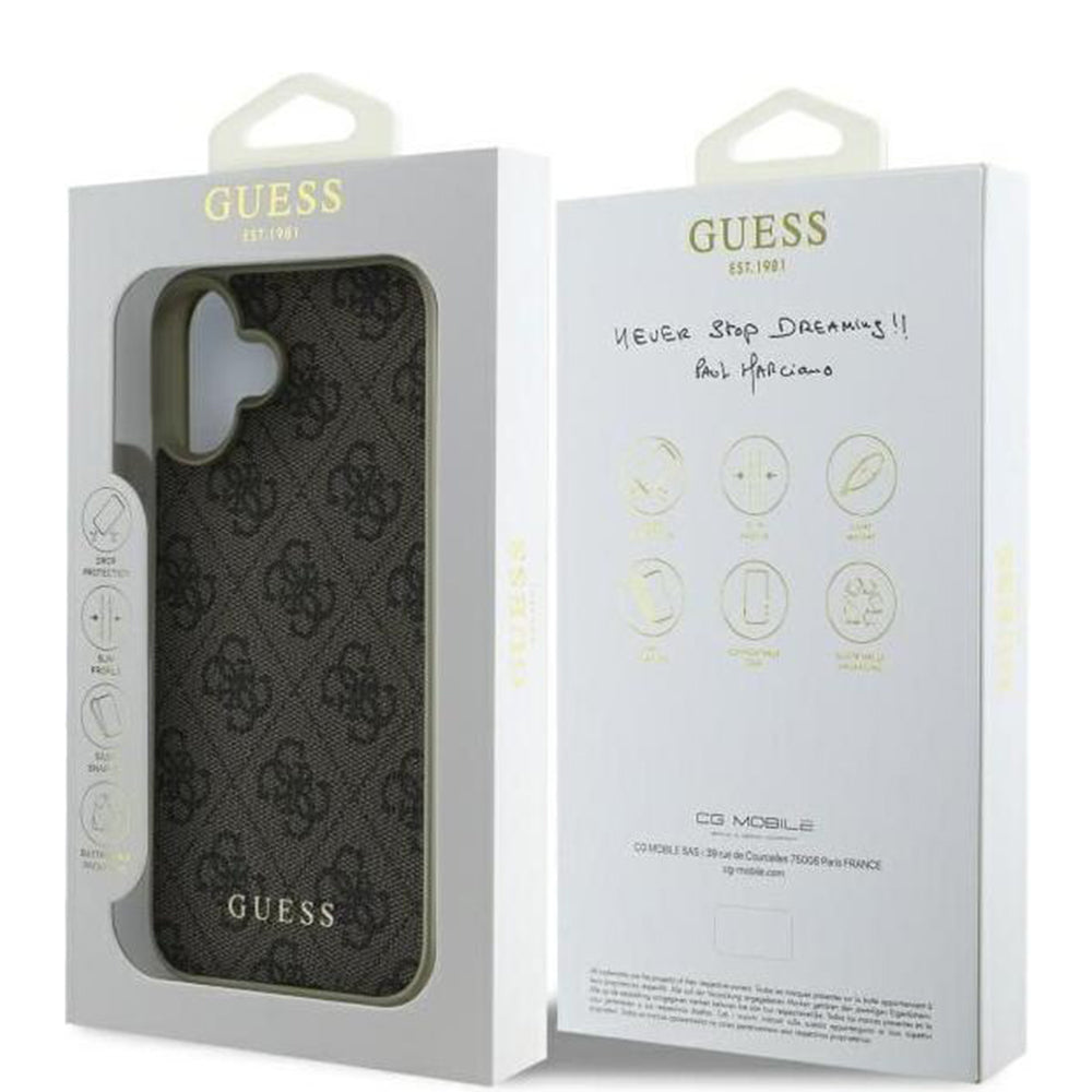 Futrola za Apple iPhone 16, Guess, 4G Charm, Braon
