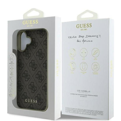Futrola za Apple iPhone 16, Guess, 4G Charm, Braon