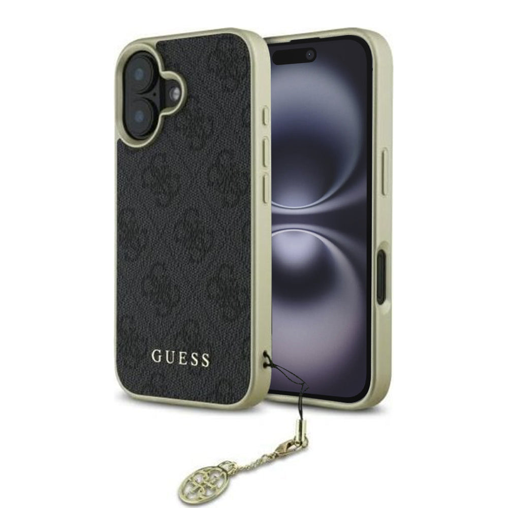 Futrola za Apple iPhone 16, Guess, 4G Charm, Crna