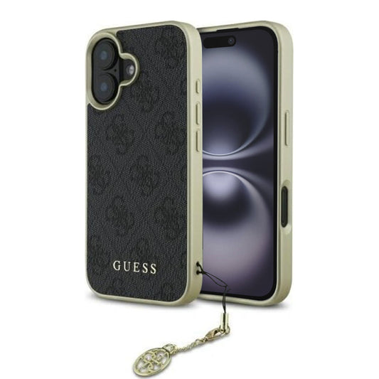 Futrola za Apple iPhone 16, Guess, 4G Charm, Crna