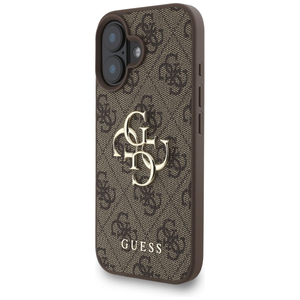Futrola za Apple iPhone 16, Guess, 4G Classic Logo with Strap, Braon