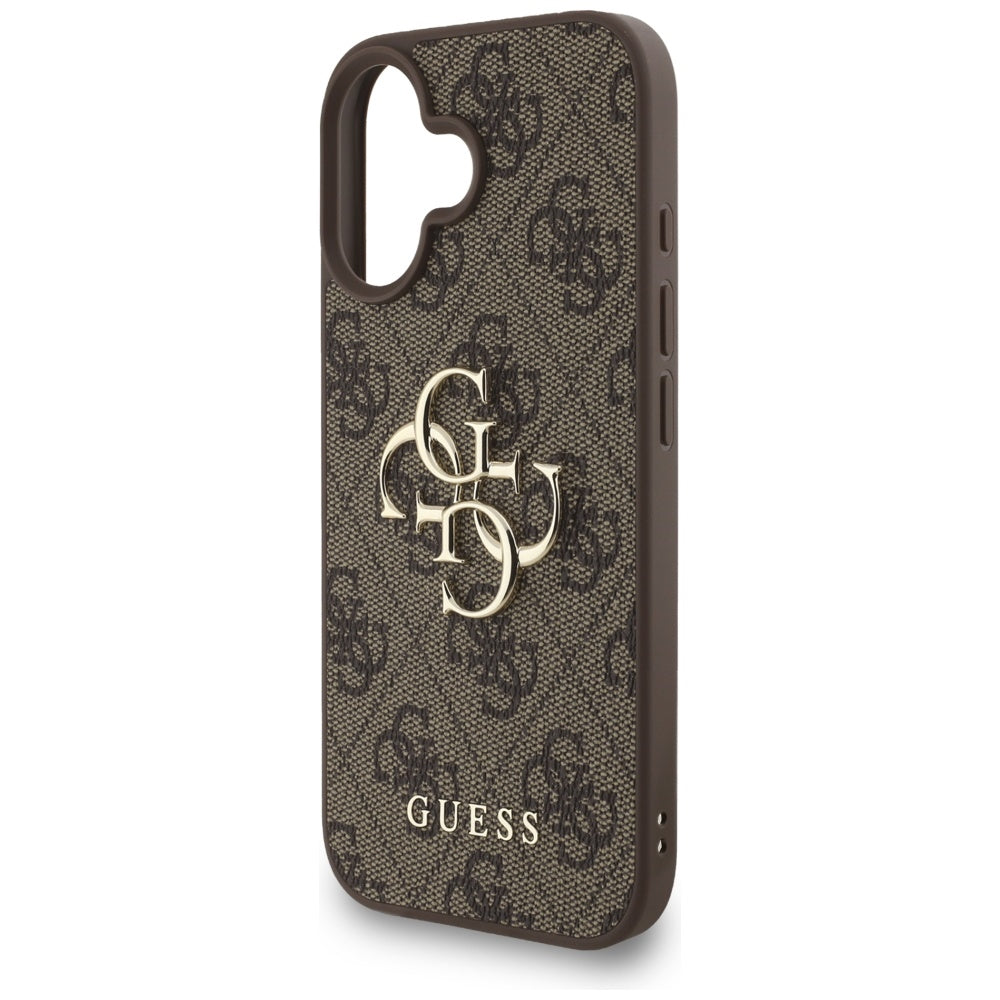 Futrola za Apple iPhone 16, Guess, 4G Classic Logo with Strap, Braon