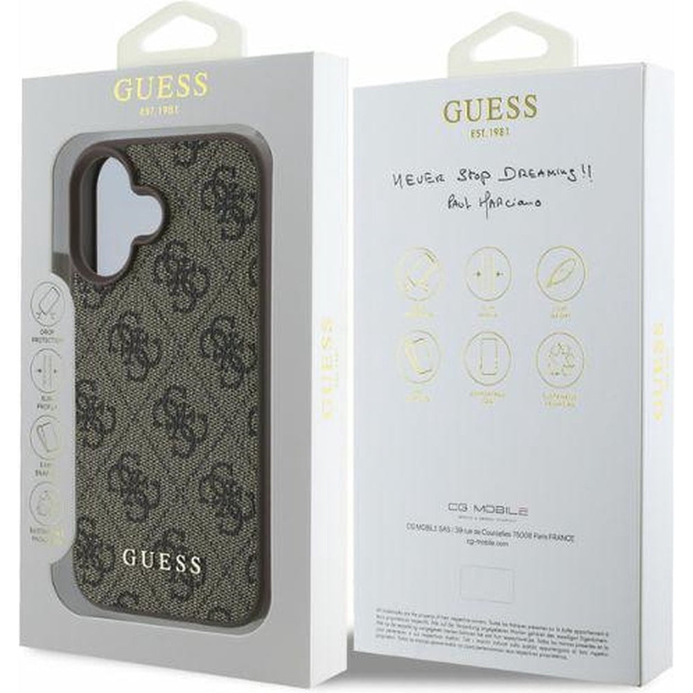 Futrola za Apple iPhone 16, Guess, 4G Classic, Braon