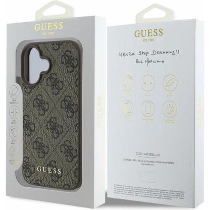 Futrola za Apple iPhone 16, Guess, 4G Classic, Braon