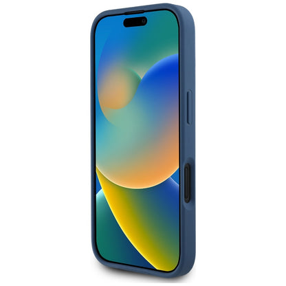 Futrola za Apple iPhone 16, Guess, 4G Grained Roses Big Logo, Plava