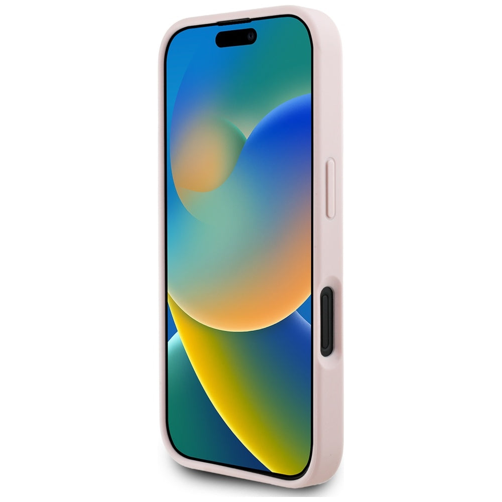 Futrola za Apple iPhone 16, Guess, 4G Grained Roses Big Logo, Roze