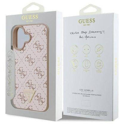 Futrola za Apple iPhone 16, Guess, 4G Triangle Logo, Bela