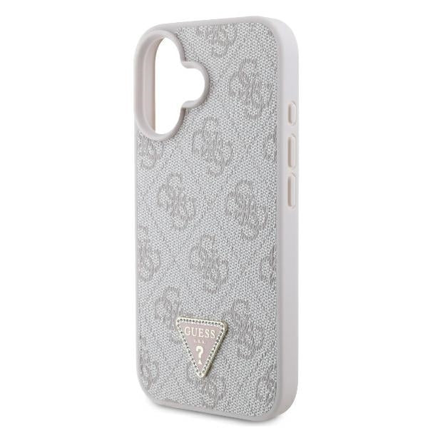 Futrola za Apple iPhone 16, Guess, Crossbody 4G Triangle Strass, Roze