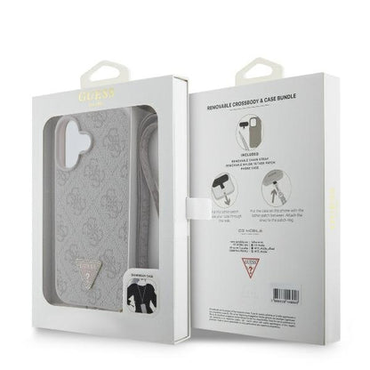 Futrola za Apple iPhone 16, Guess, Crossbody 4G Triangle Strass, Roze