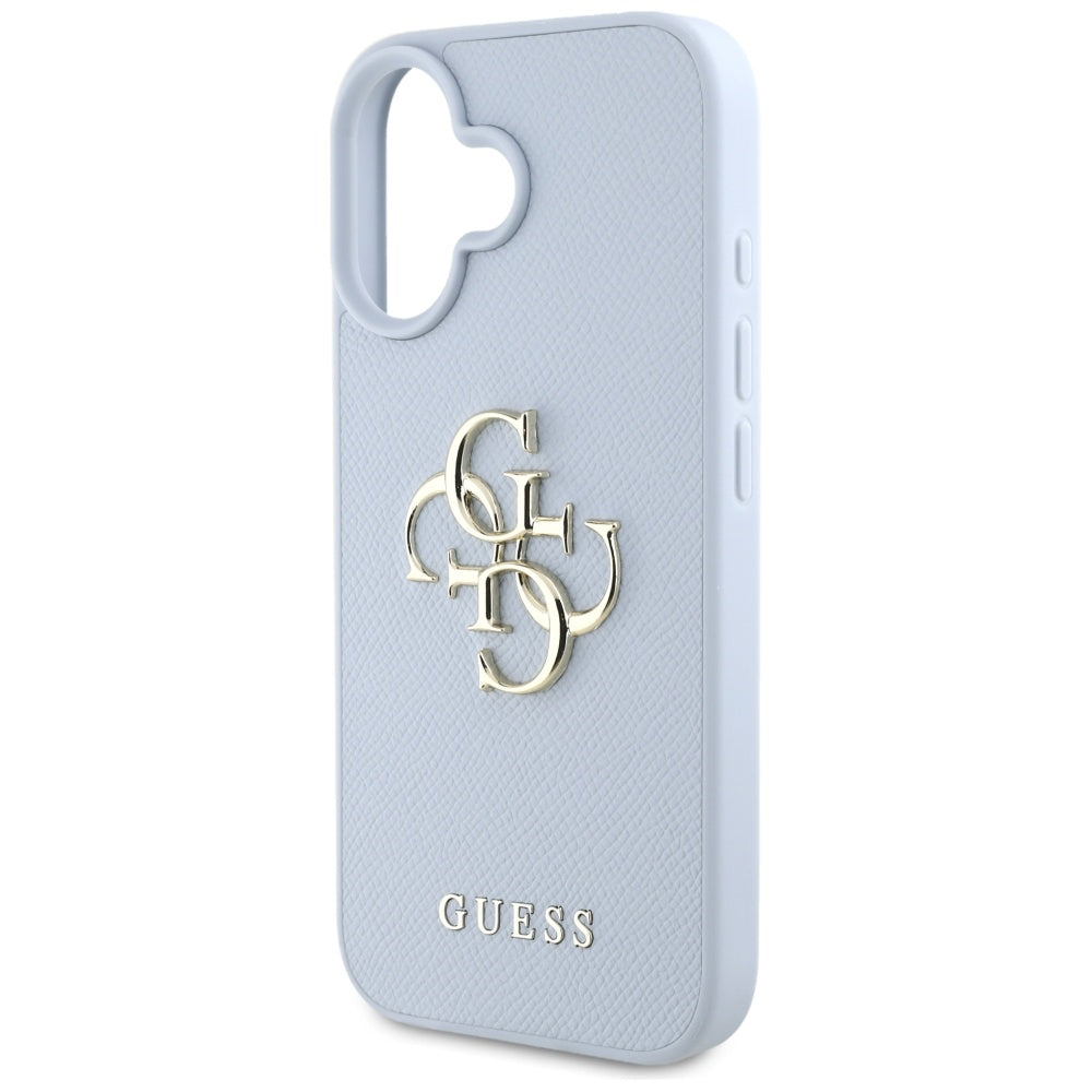 Futrola za Apple iPhone 16, Guess, Grained Big 4G Logo Small Classic Logo, Plava