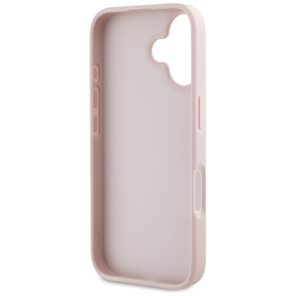 Futrola za Apple iPhone 16, Guess, Grained Big 4G Logo Small Classic Logo, Roze.