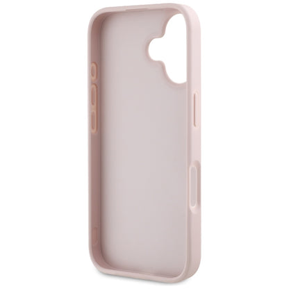Futrola za Apple iPhone 16, Guess, Grained Big 4G Logo Small Classic Logo, Roze.