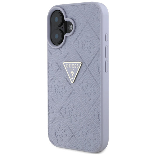 Futrola za Apple iPhone 16, Guess, Hot Stamp 4G Pattern Triangle Logo, Svetlo Ljubičasta