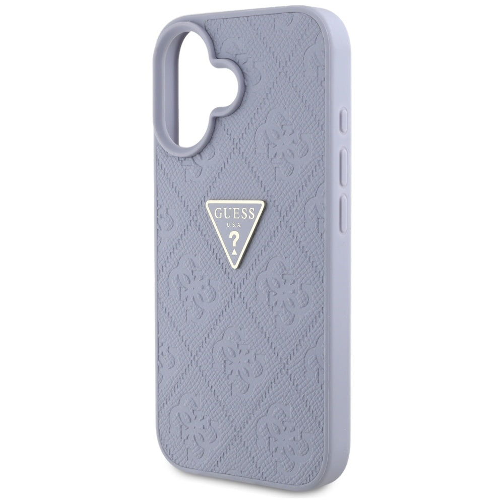 Futrola za Apple iPhone 16, Guess, Hot Stamp 4G Pattern Triangle Logo, Svetlo Ljubičasta