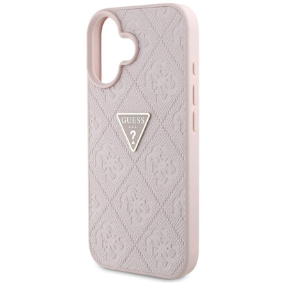 Futrola za Apple iPhone 16, Guess, Hot Stamp 4G Pattern Triangle Logo, Roze