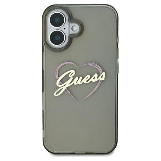 Futrola za Apple iPhone 16, Guess, IML Heart, Crna