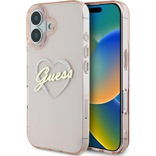 Futrola za Apple iPhone 16, Guess, IML Heart, Roze