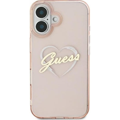 Futrola za Apple iPhone 16, Guess, IML Heart, Roze