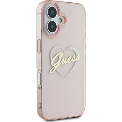 Futrola za Apple iPhone 16, Guess, IML Heart, Roze