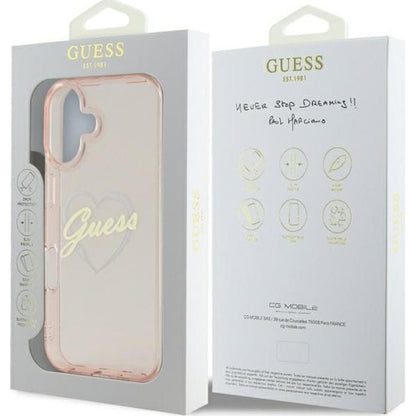 Futrola za Apple iPhone 16, Guess, IML Heart, Roze