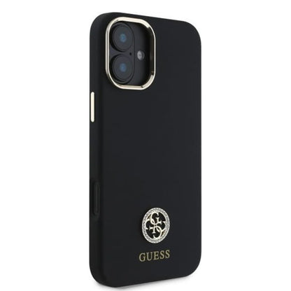 Futrola za Apple iPhone 16, Guess, Logo Strass 4G, Crna