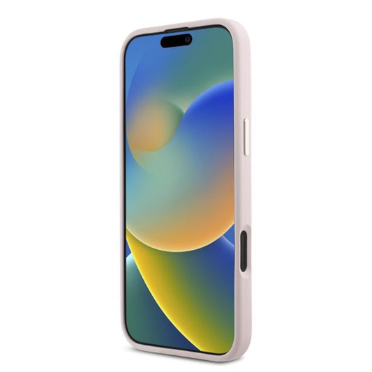 Futrola za Apple iPhone 16, Guess, Script Metal Logo & Frame, Roze