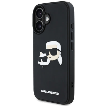Futrola za Apple iPhone 16, Karl Lagerfeld, 3D Rubber Karl & Choupette, Crna