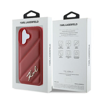 Futrola za Apple iPhone 16, Karl Lagerfeld, Diagonal Quilted Script, Rosie
