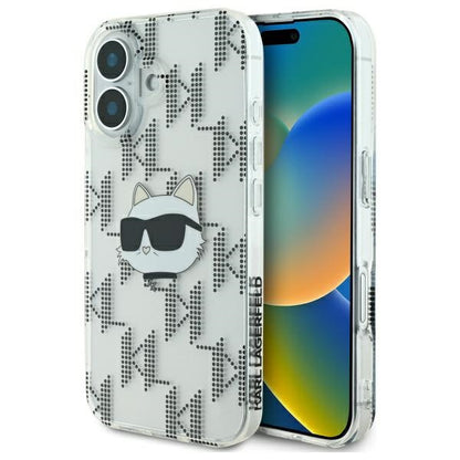 Futrola za Apple iPhone 16, Karl Lagerfeld, IML Luxury Electroplated Choupette's Head, Transparentna