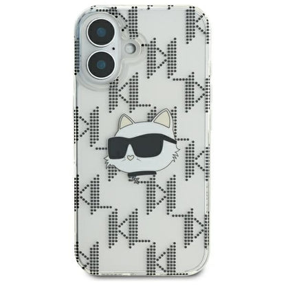 Futrola za Apple iPhone 16, Karl Lagerfeld, IML Luxury Electroplated Choupette's Head, Transparentna