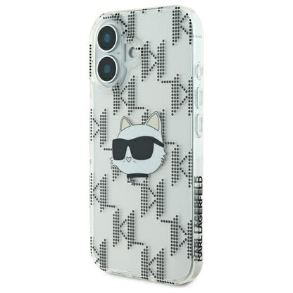 Futrola za Apple iPhone 16, Karl Lagerfeld, IML Luxury Electroplated Choupette's Head, Transparentna