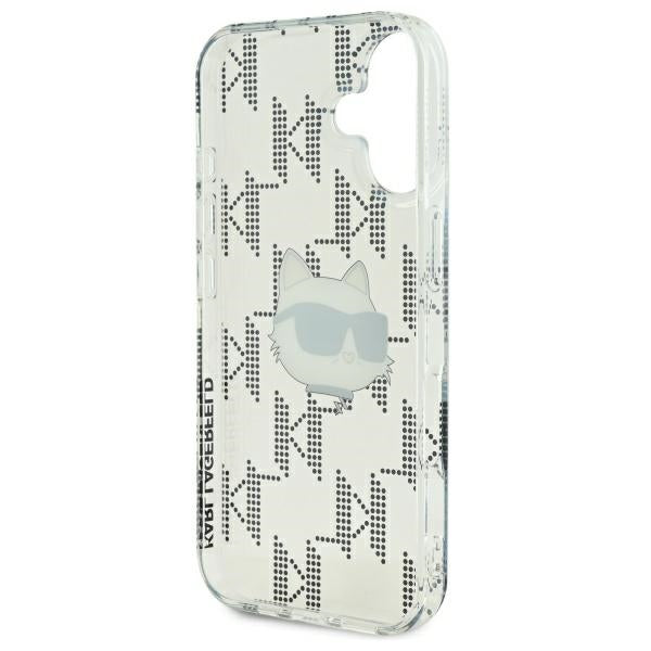 Futrola za Apple iPhone 16, Karl Lagerfeld, IML Luxury Electroplated Choupette's Head, Transparentna