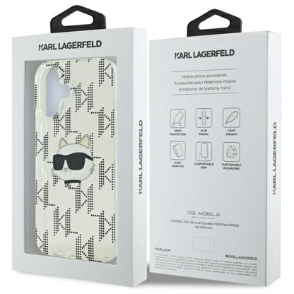 Futrola za Apple iPhone 16, Karl Lagerfeld, IML Luxury Electroplated Choupette's Head, Transparentna