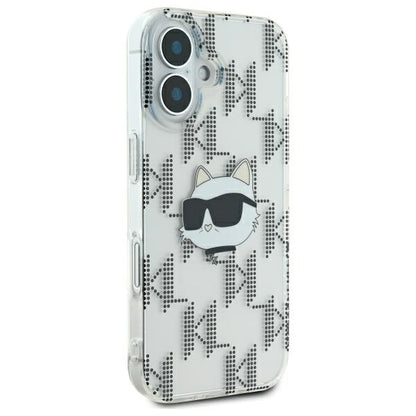 Futrola za Apple iPhone 16, Karl Lagerfeld, IML Luxury Electroplated Choupette's Head, Transparentna