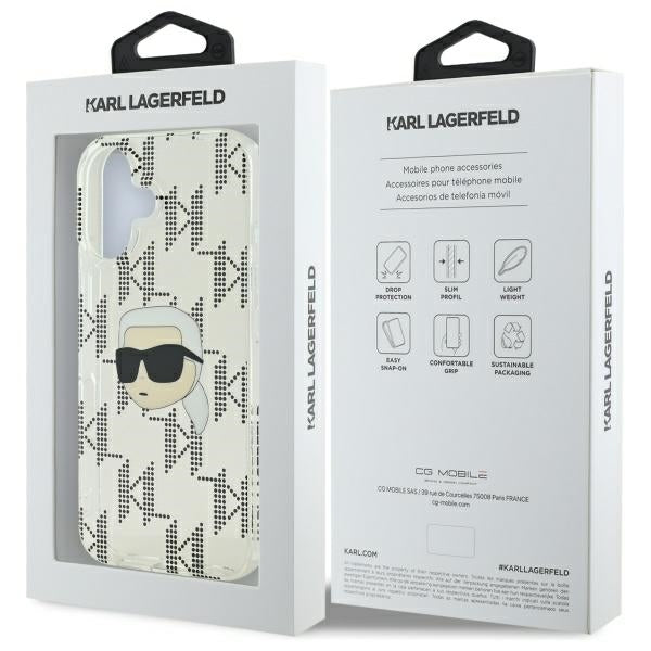 Futrola za Apple iPhone 16, Karl Lagerfeld, IML Luxury Electroplated Karl's Head, Providna