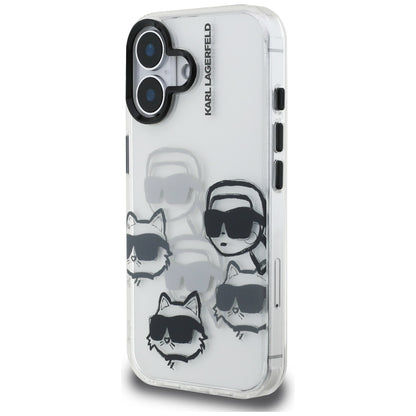 Futrola za Apple iPhone 16, Karl Lagerfeld, IML Luxury Multi Head Pattern, Transparentna
