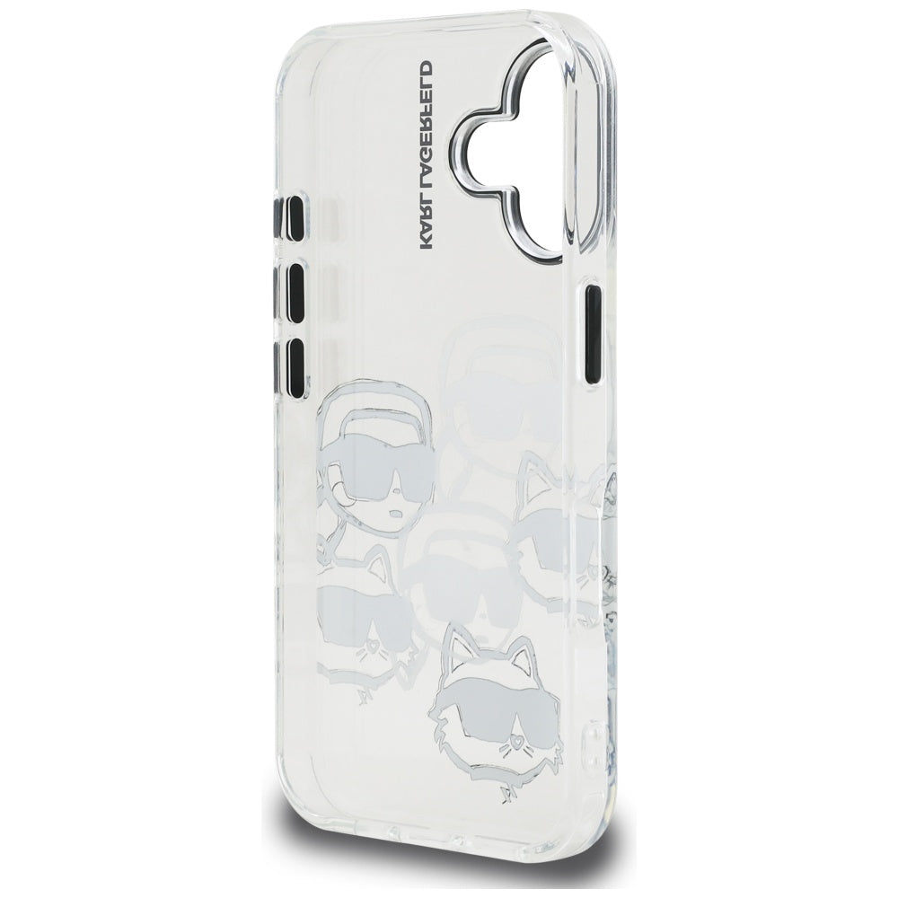 Futrola za Apple iPhone 16, Karl Lagerfeld, IML Luxury Multi Head Pattern, Transparentna