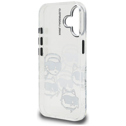 Futrola za Apple iPhone 16, Karl Lagerfeld, IML Luxury Multi Head Pattern, Transparentna