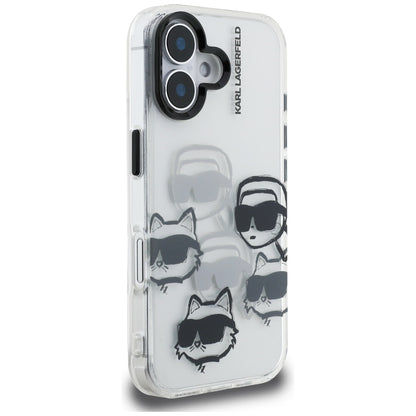 Futrola za Apple iPhone 16, Karl Lagerfeld, IML Luxury Multi Head Pattern, Transparentna