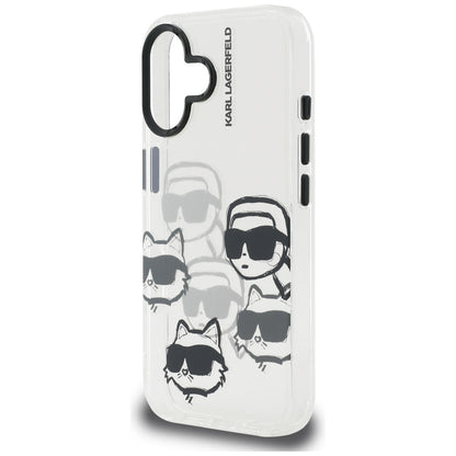 Futrola za Apple iPhone 16, Karl Lagerfeld, IML Luxury Multi Head Pattern, Transparentna