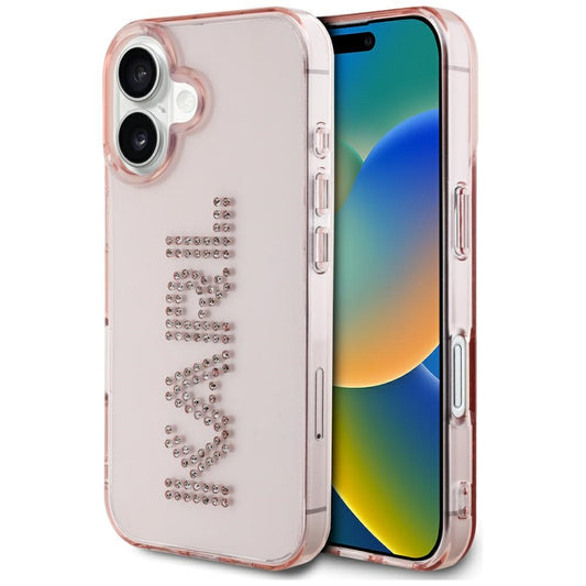 Futrola za Apple iPhone 16, Karl Lagerfeld, IML Rhinestones Pink Logo, Roze